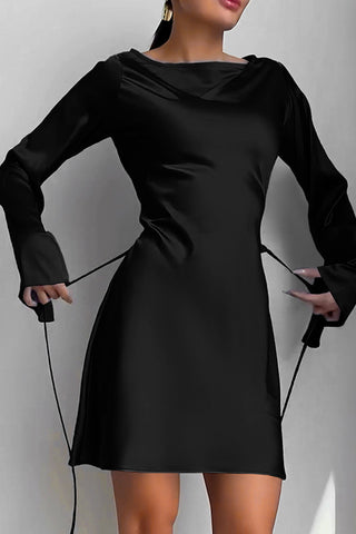 Elegant Drape Neck Mini Dress