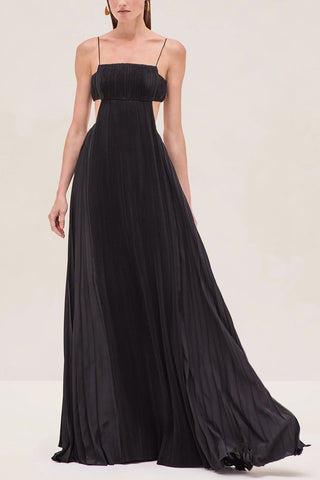 Elegant Pleated Maxi Sundress