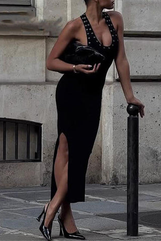 Studded Sleeveless Night Out Dress