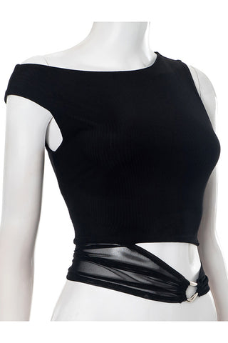 Asymmetrical Ring-Detail Tank Top