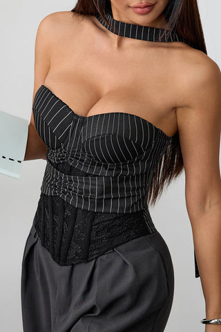 Strapless Stripe Bustier Top