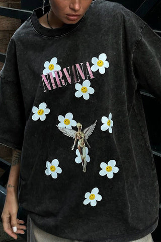Floral Fairy Graphic Oversized Tee
