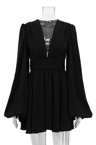 V-Neck Flowing Casual Dress