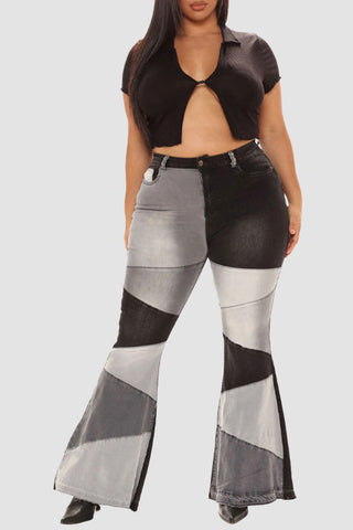Patchwork Flare Jeans