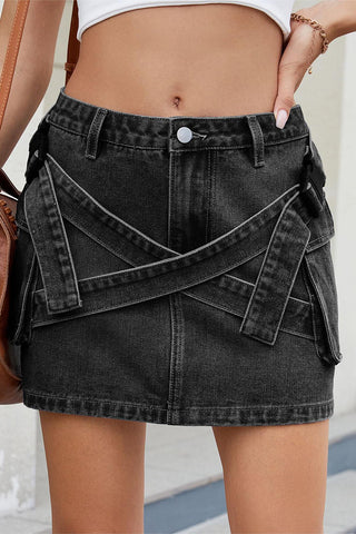 Trendy Wrap Detail Mini Skirt