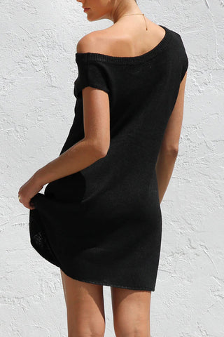 Off Shoulder Knit Mini Dress
