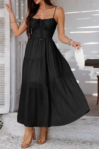 Tiered Maxi Sundress with Spaghetti Straps