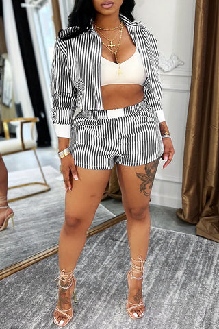 Striped Two-Piece Short Set