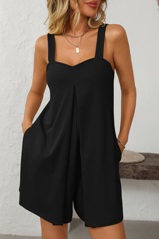 Pleated Romper with Relaxed Fit