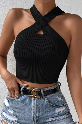 Crisscross Ribbed Tank Top