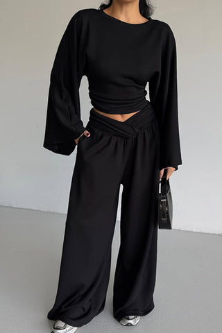 Flowy Wide-Leg Pants Set