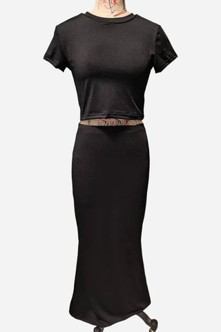 Ruched Two-Piece Skirt Set