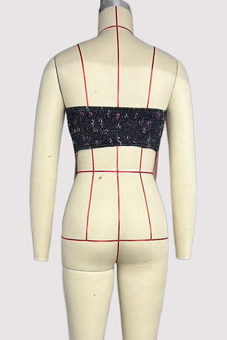 Abstract Print Strapless Tank Top