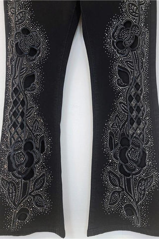 Flare Jeans with Floral Detail
