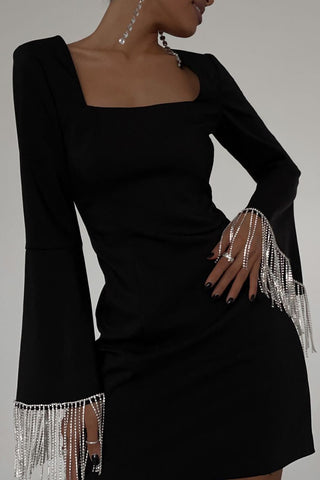 Embellished Sleeve Evening Dress