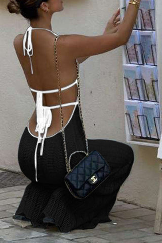 Lace-Up High Neck Sundress