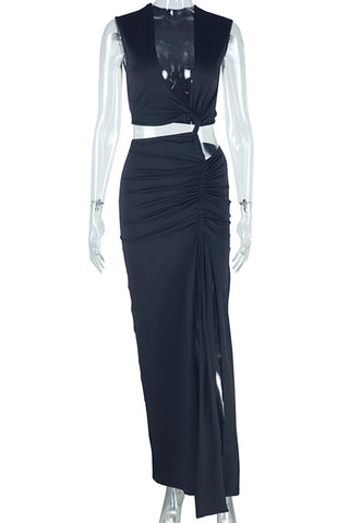 Ruched Cutout Maxi Dress