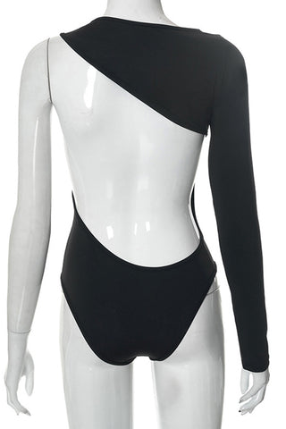 Asymmetric Sleeve Bodysuit