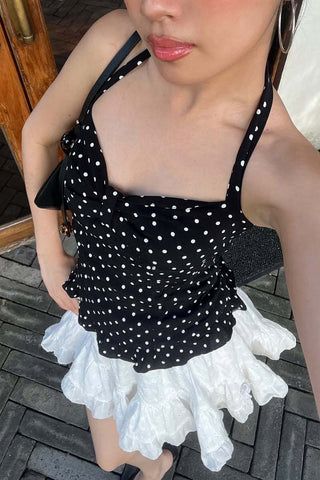 Polka Dot Halter Tank Top
