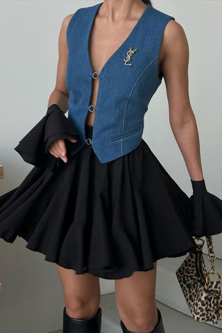 Elegant High-Waist Mini Skirt