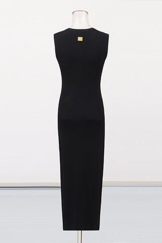 Sleeveless Midi Dress with Keyhole Detail