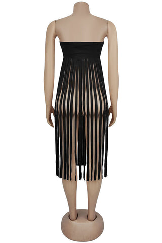 Fringe Strapless Tank Top