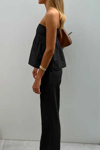 Strapless Flare Pants Set