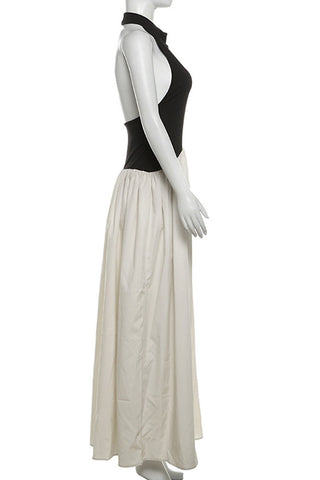 Sleeveless Halter Maxi Dress