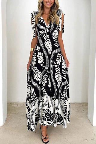 Chevron Pattern Casual Maxi Dress
