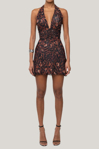 Halter Polka Dot Mini Dress