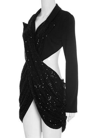 Sequin Ruched Bodycon Dress