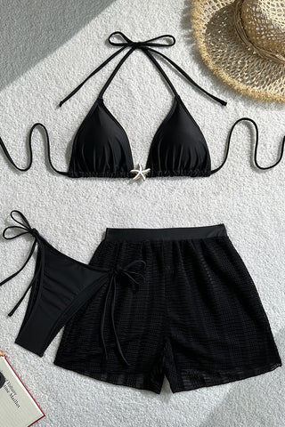 Starfish Accent Bikini and Shorts Set