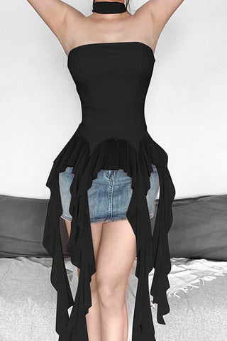 Ruffled Asymmetric Tank Top