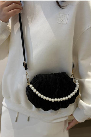 Pearl-Accent Shell Shoulder Bag
