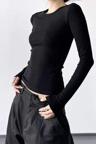 Lace-Back Long-Sleeve T-Shirt