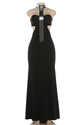 Strapless Maxi Dress with Statement Detail
