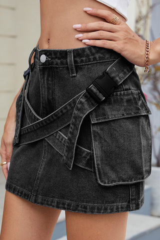 Stylish Denim Wrap Skirt