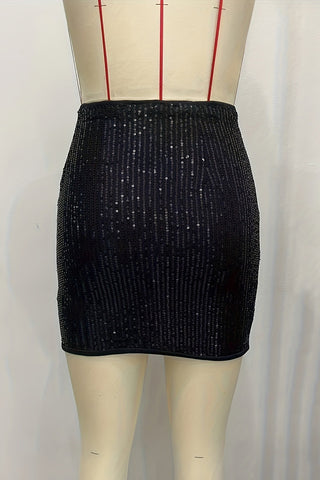 Sequin Embellished Mini Skirt