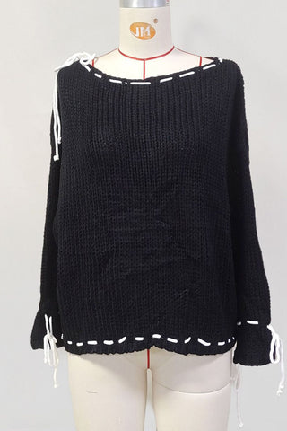 Bow-Trimmed Knit Sweater