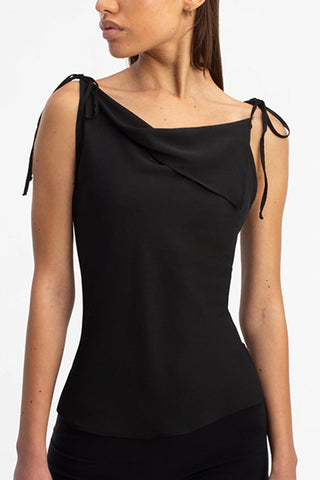 Elegant Tie-Shoulder Tank Top