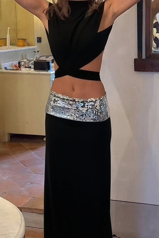 Cutout Crop Top and Skirt Set