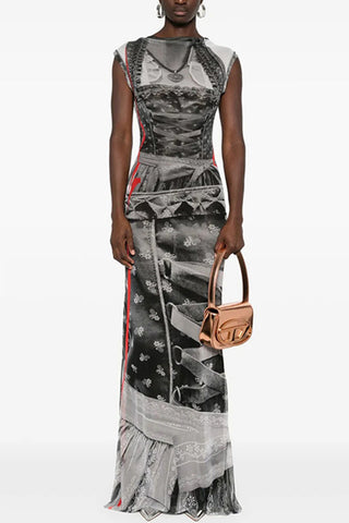 Abstract Graphic Casual Dress