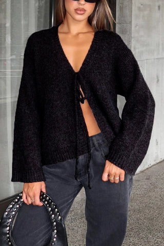 Casual Tie-Front Cardigan