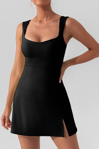 Sleeveless Square-Neck Casual Dress