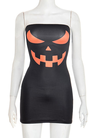 Strapless Halloween Casual Dress