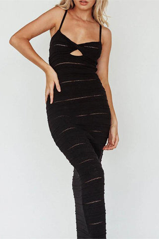 Knit Midi Dress with Cutout Detail