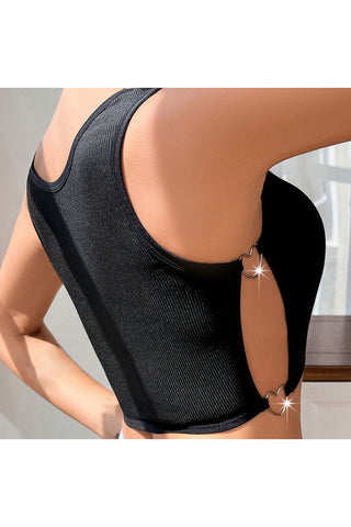 Ribbed Scoop Neck Crop Top