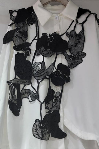 Floral Lace Vest with Artistic Design