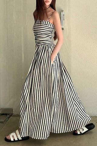Striped Casual Maxi Dress