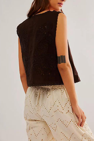 Eyelet Tie-Front Camisole Top